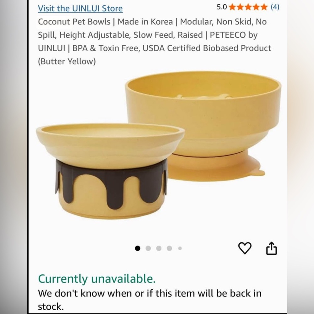 Coconut pet friendly ceramic food/water bowls